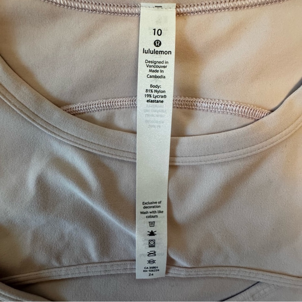 Lululemon Get Centered Cropped Top Sz 10 Shirt Short Sleeves Misty Pink Yoga - Picture 9 of 11
